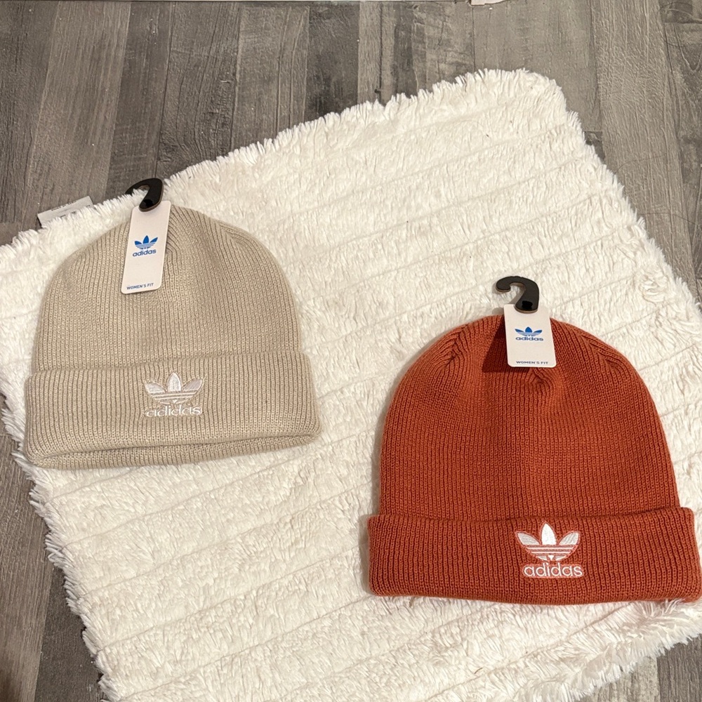 Adidas Beanie - Cream and Terracotta